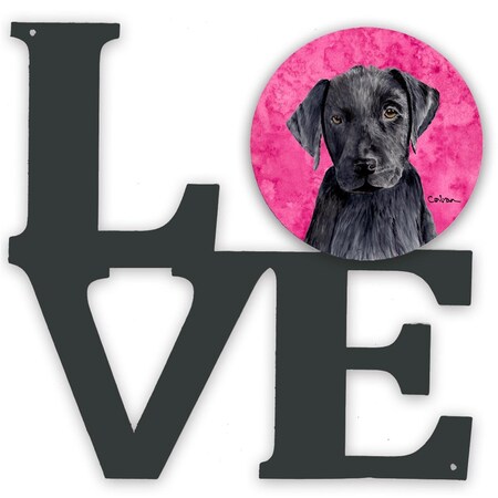 Carolines Treasures 11.5 x 11.75 in. Pink Labrador Metal Artwork Love Wall Decor SC9136PKWALV